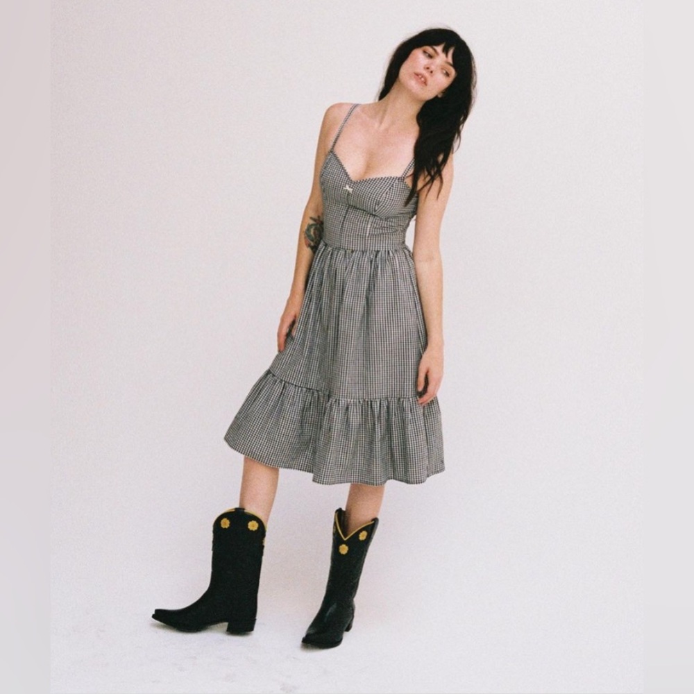 Lykke Wullf Dakota Dress Black Gingham Size Small